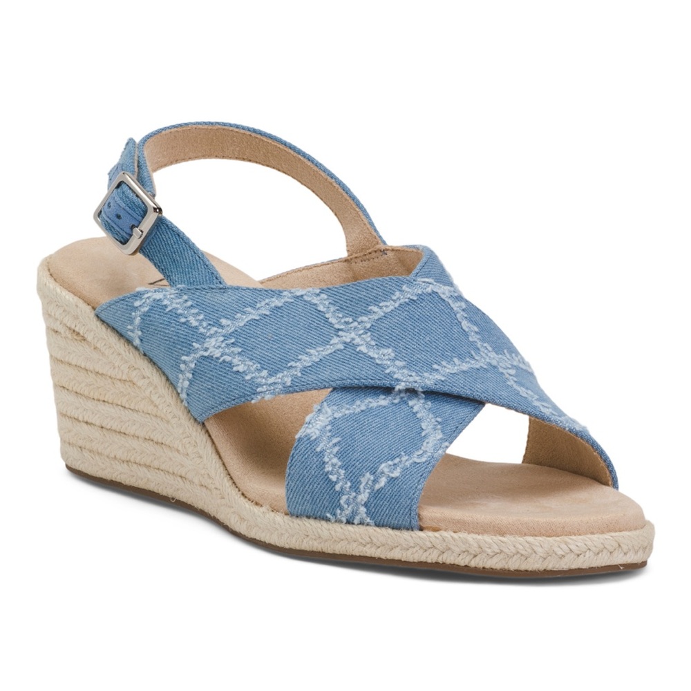 NEW Vaneli Leora Cross Band Espadrille Wedge Sandals Size 9.5